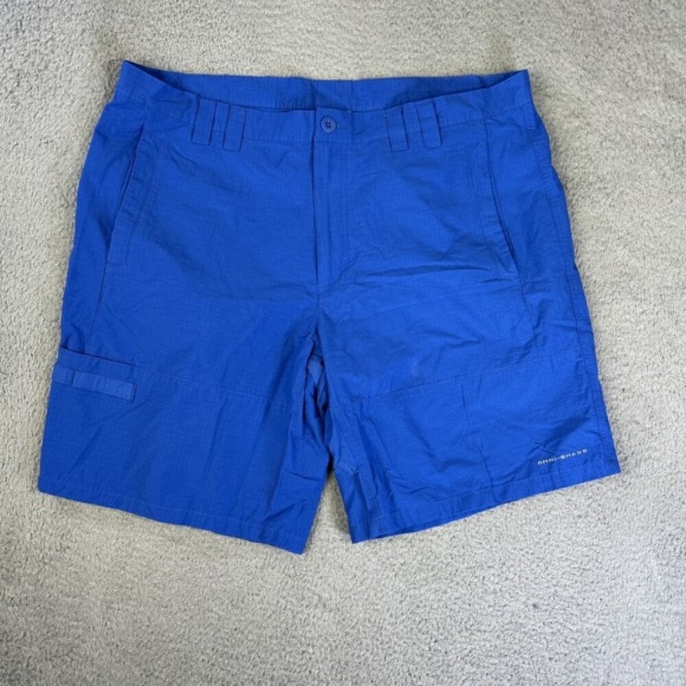 Columbia PFG Shorts Mens‎ Blue 40 Omni Shade Barracuda Killer Ripstop Fishing